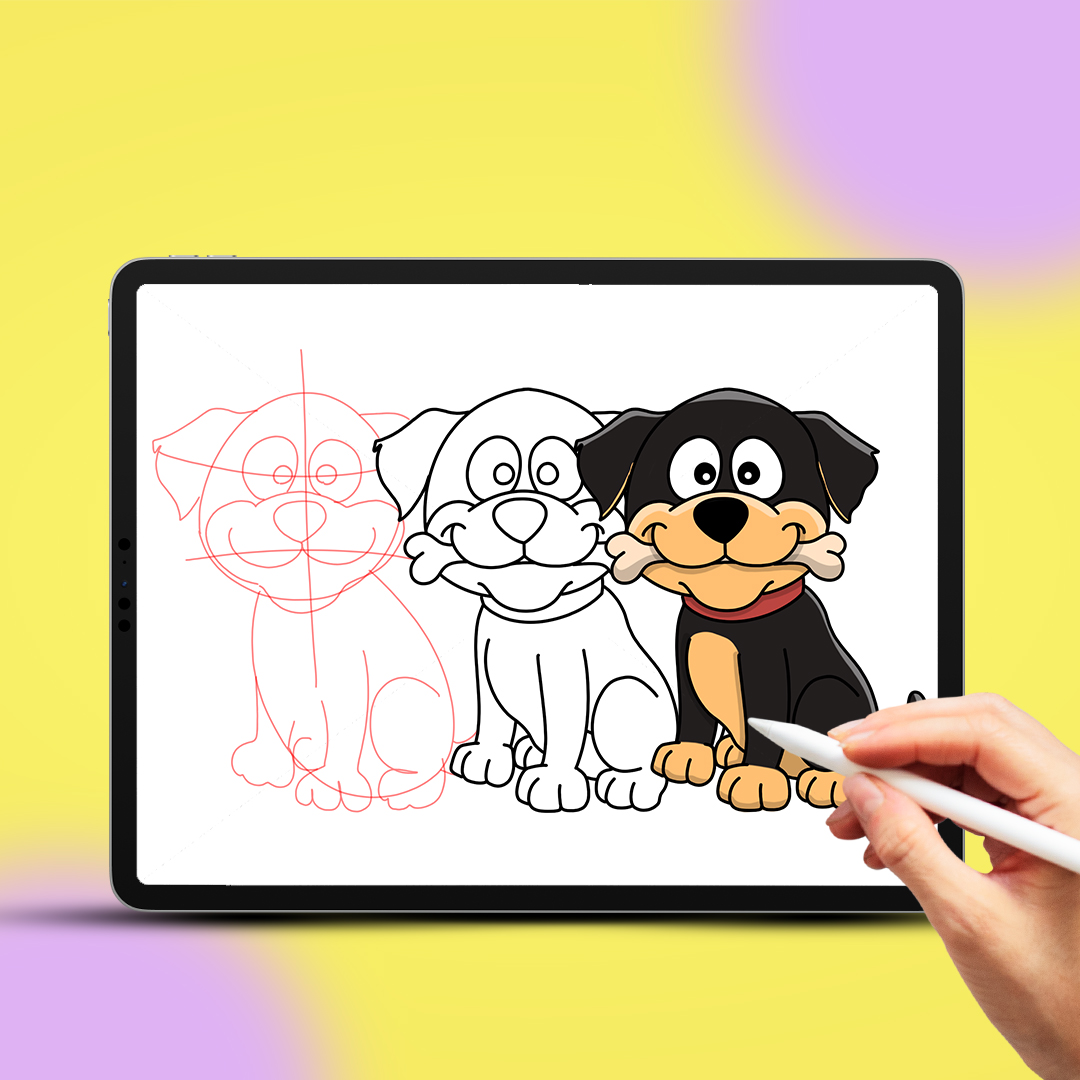 Dog Drawing steps