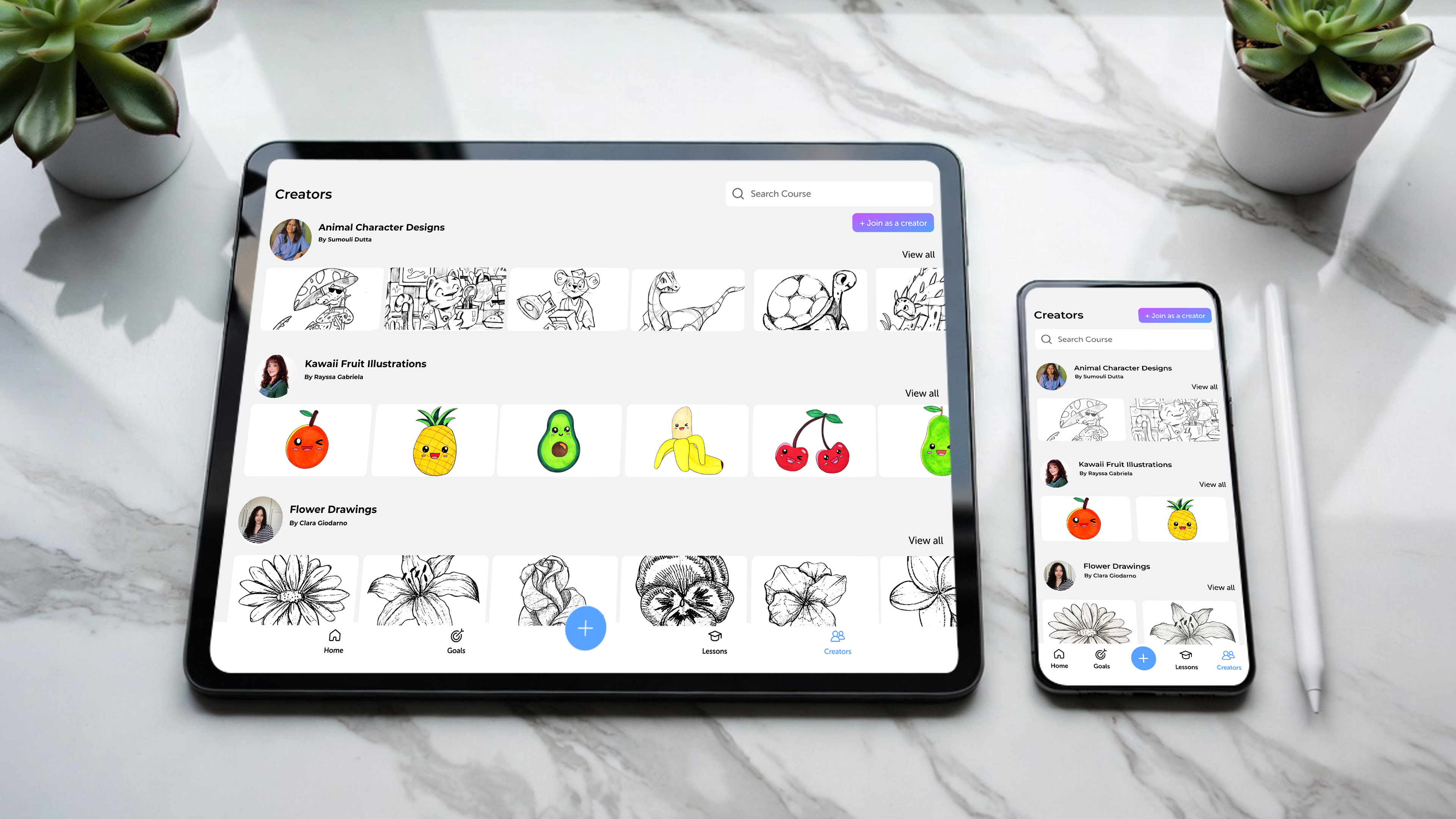 Drawing Desk Creator Community – Cross-Device Experience