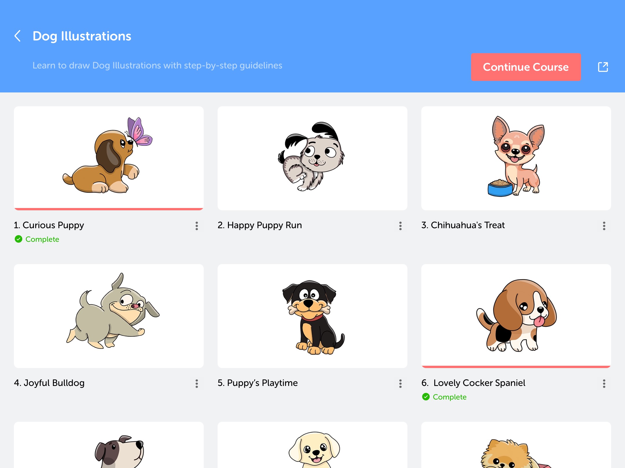 Dog Illustrations Course view
