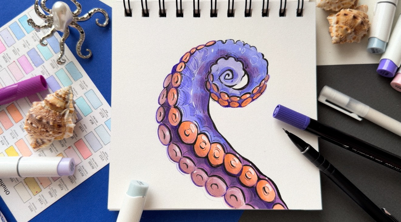 Fun Stylized Art- Octopus Tentacle