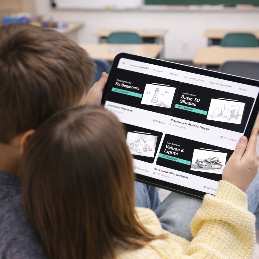 Kids using Drawing Desk